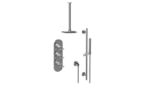 Terra M-Series Thermostatic Shower System - Shower with Handshower
