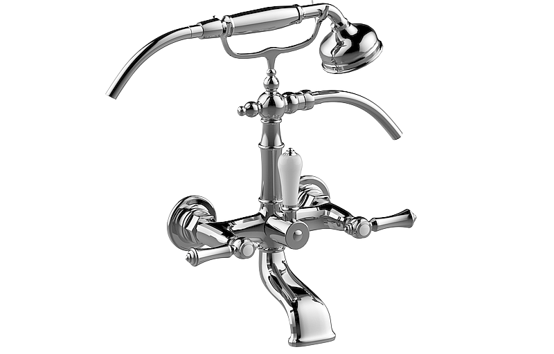 Wall-mounted bath & shower mixer with hand shower set