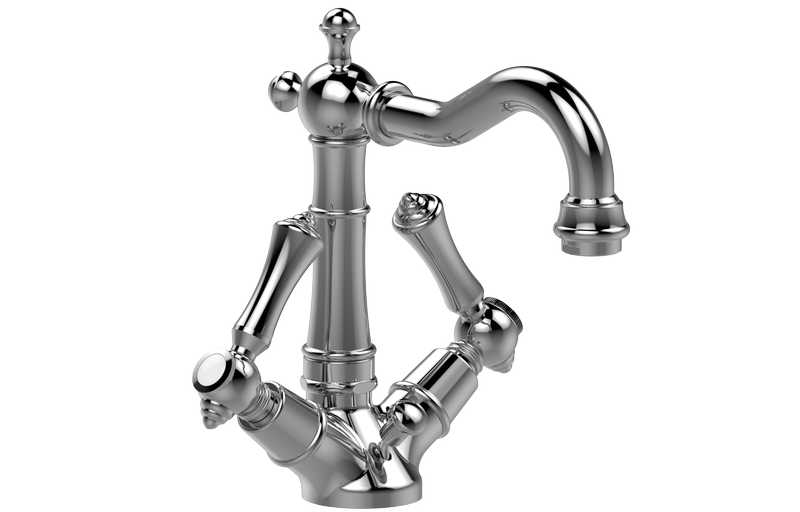 Single-hole washbasin mixer with manual pop-up waste