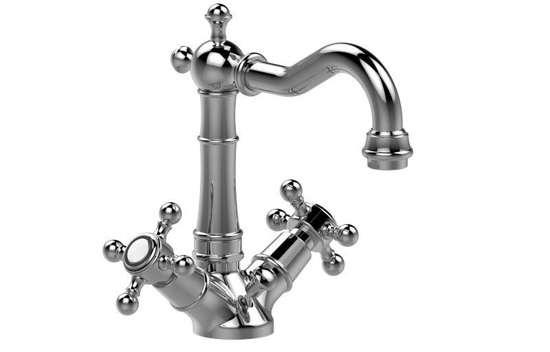 Single-hole washbasin mixer with manual pop-up waste