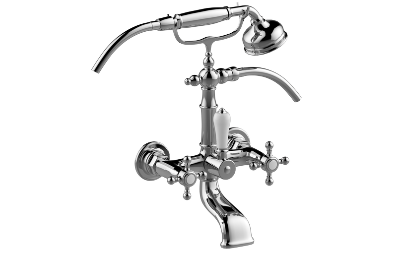 Wall-mounted bath & shower mixer with hand shower set