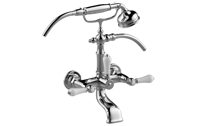 Wall-mounted bath & shower mixer with hand shower set