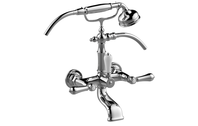 Wall-mounted bath & shower mixer with hand shower set