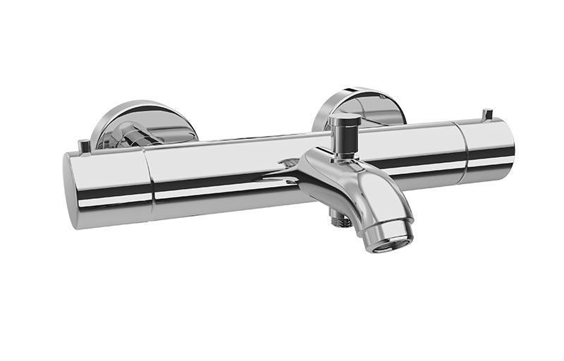 Wall-mounted thermostatic bath mixer