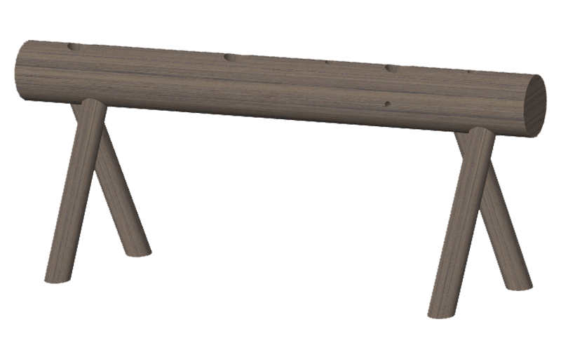 Mobile centro stanza in legno massello - 63” cm con foro per miscelatore Ø 1-27/32”