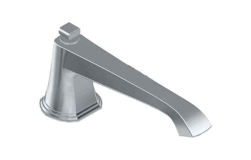 Deck-mounted bathtub spout