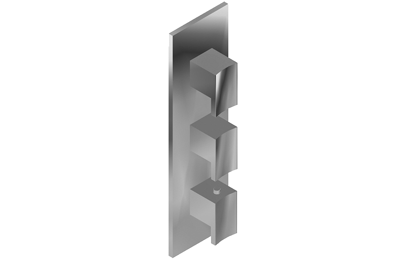 Concealed thermostatic + 1 diverter with 2 outlets + 1 cut-off valve - exposed parts