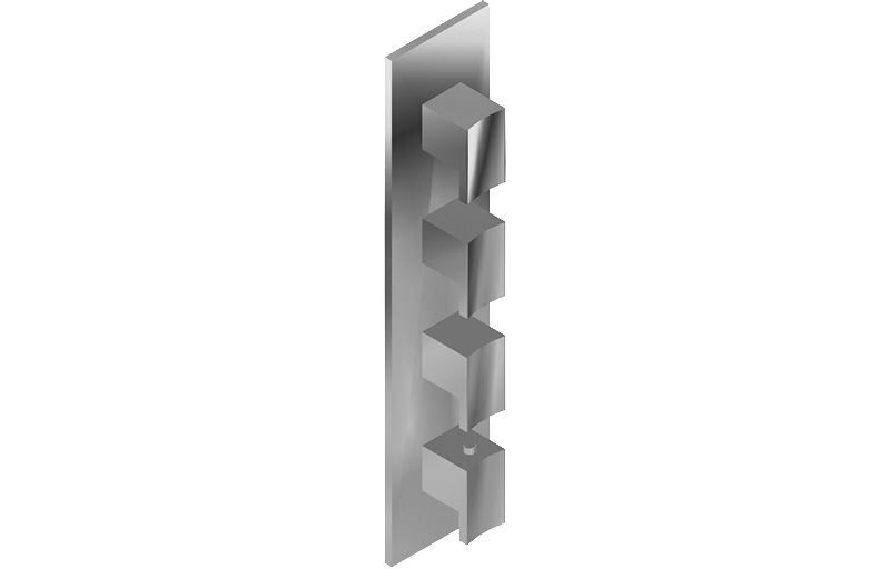 Concealed thermostatic + 2 diverters with 2 outlets + 1 diverter with 3 outlets - exposed parts