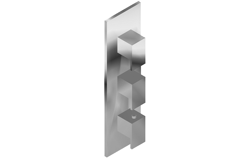 Concealed thermostatic + 2 cut-off valves - Exposed Parts