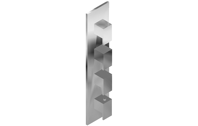 Concealed thermostatic + 2 diverters with 2 outlets + 1 diverter with 3 outlets - exposed parts