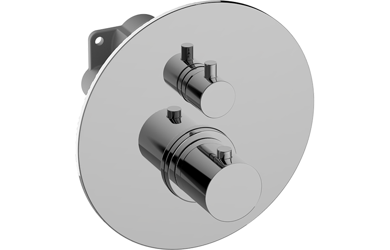 UNI-BOX - 3/4" concealed thermostatic and diverter with 2 outlets - exposed parts