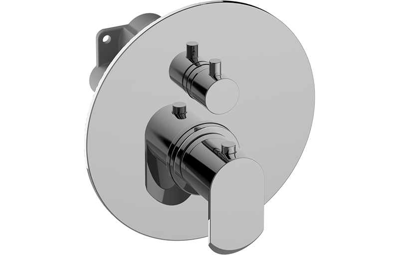 UNI-BOX - 3/4" concealed thermostatic and diverter with 2 outlets - exposed parts