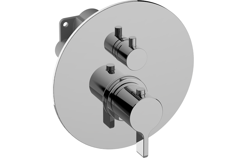 UNI-BOX - 3/4" concealed thermostatic and diverter with 3 outlets - exposed parts