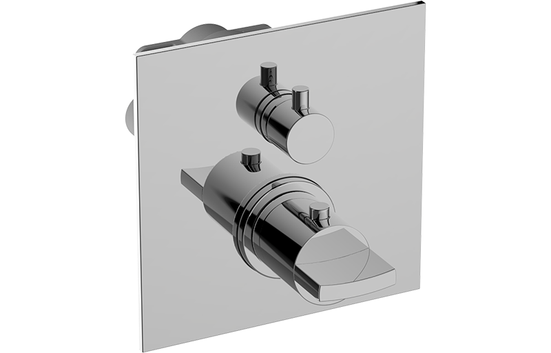 UNI-BOX - 3/4" concealed thermostatic and diverter with 2 outlets - exposed parts