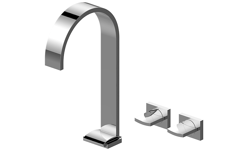 Basin mixer with wall-mounted valves with 16,5cm spout - Trim only