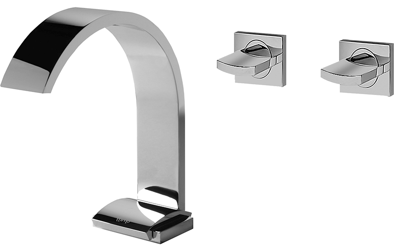 Bidet mixer with wall mounted valves-exernal parts