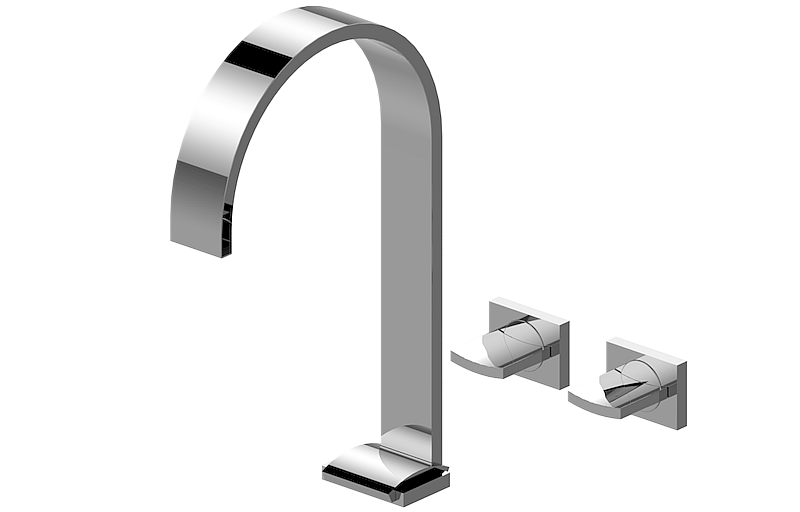 Basin mixer with wall-mounted valves with 19cm spout - Trim only