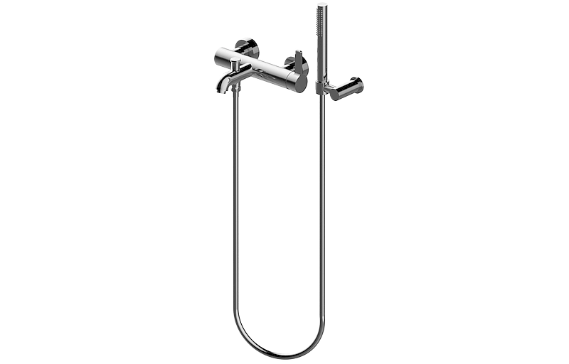 Wall-mounted bath & shower mixer with hand shower set