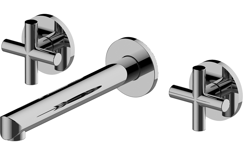 Wall-mounted basin mixer with 19cm spout (Trim)