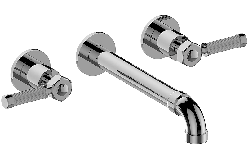 Wall-mounted basin mixer with 23,4cm spout - Trim only