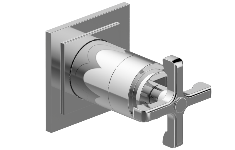 1/2" concealed diverter with 3 outlets and cut off function - exposed parts