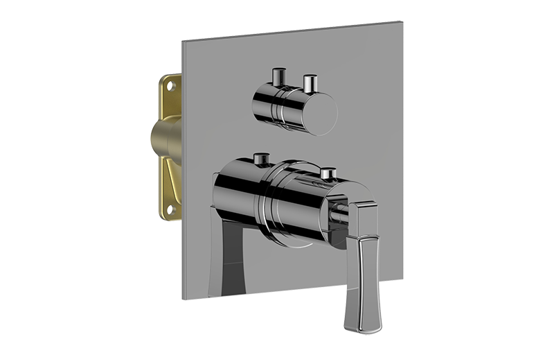 3/4” concealed thermostatic and cut-off valve - Trim only