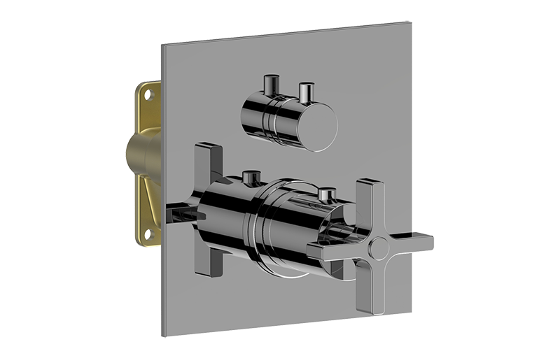 3/4” concealed thermostatic and cut-off valve - Trim only