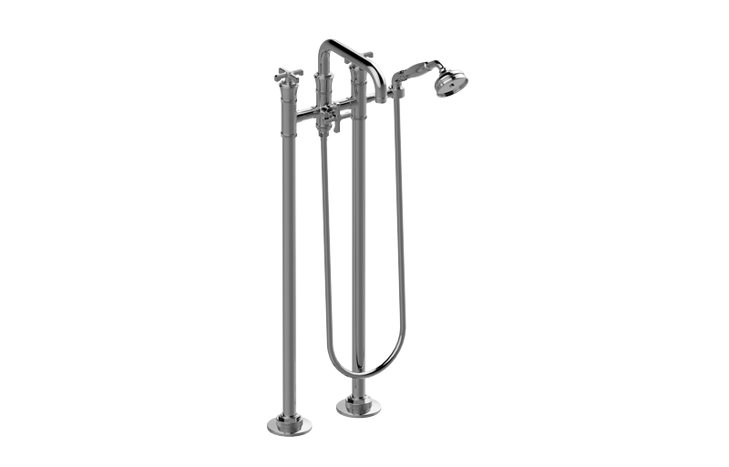 Floor-mounted bathtub mixer