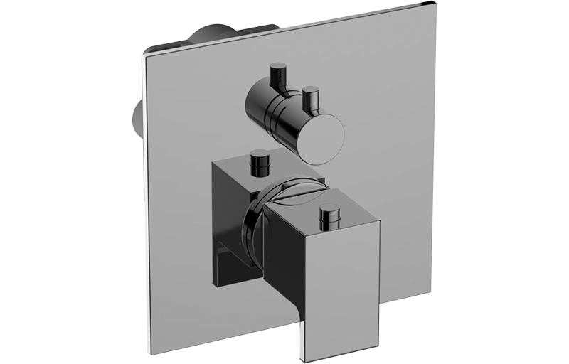 3/4” concealed thermostatic and cut-off valve - Trim only