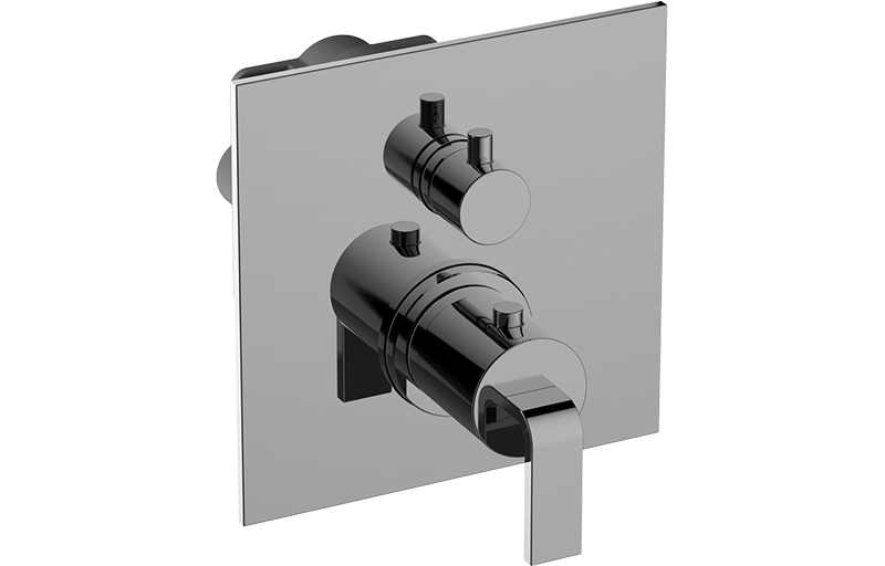 3/4” concealed thermostatic and cut-off valve - Trim only