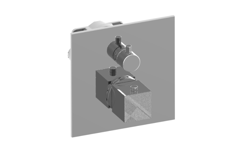 3/4” concealed thermostatic and cut-off valve - Trim only