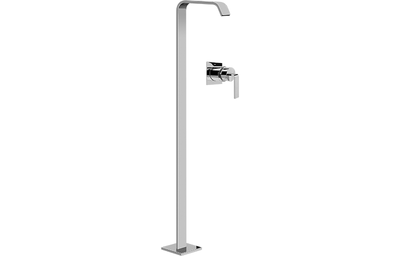 Floor-mounted washbasin spout with wall-mounted mixer (Trim)