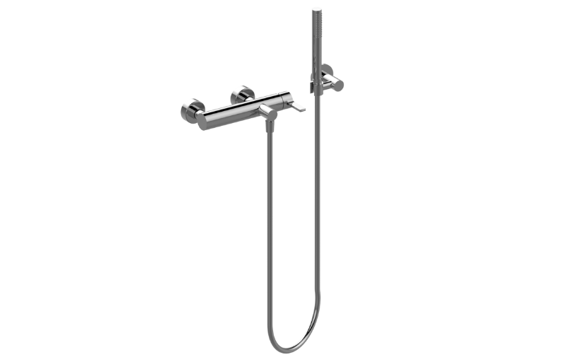 Wall-mounted shower mixer with handshower set