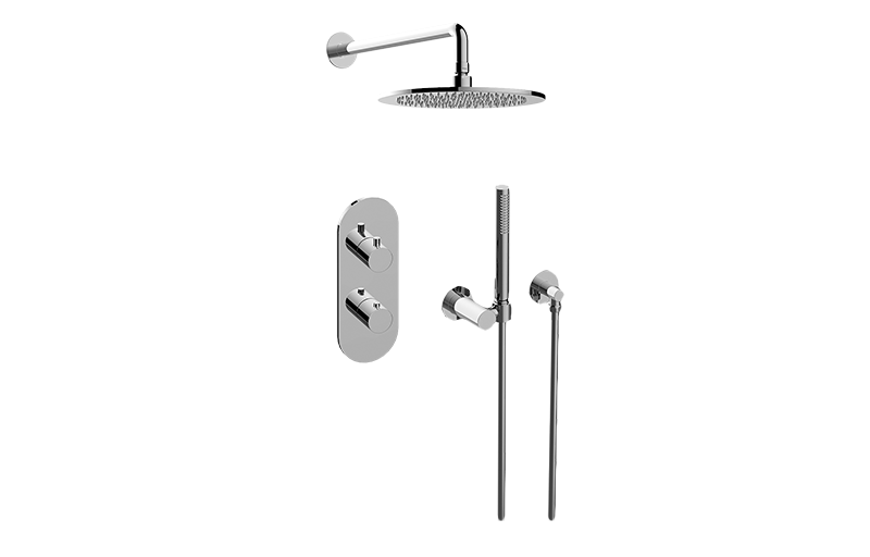 M.E. 25 M-Series Thermostatic Shower System - Shower with Handshower