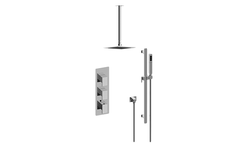 Solar M-Series Thermostatic Shower System - Shower with Handshower