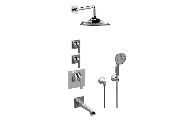 Finezza UNO M-Series Thermostatic Shower System - Tub and Shower with Handshower