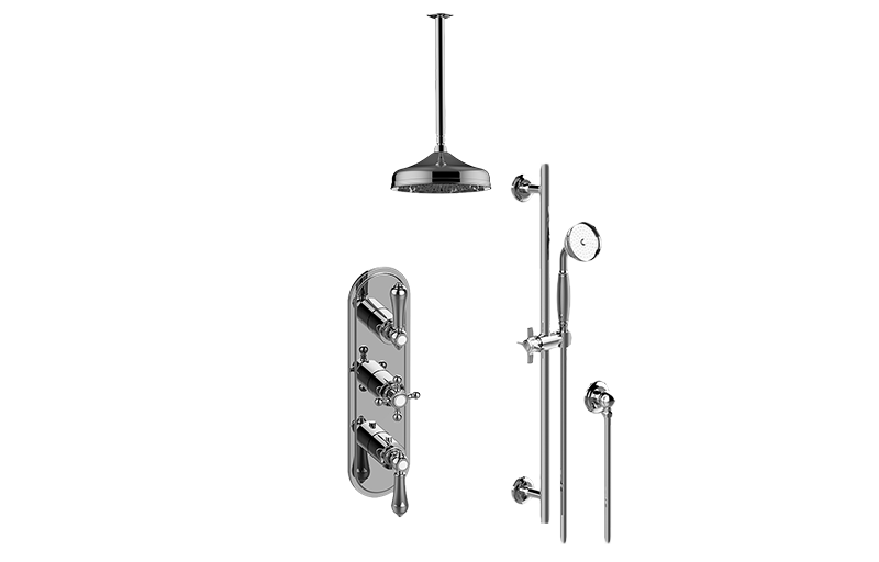 Adley M-Series Thermostatic Shower System - Shower with Handshower