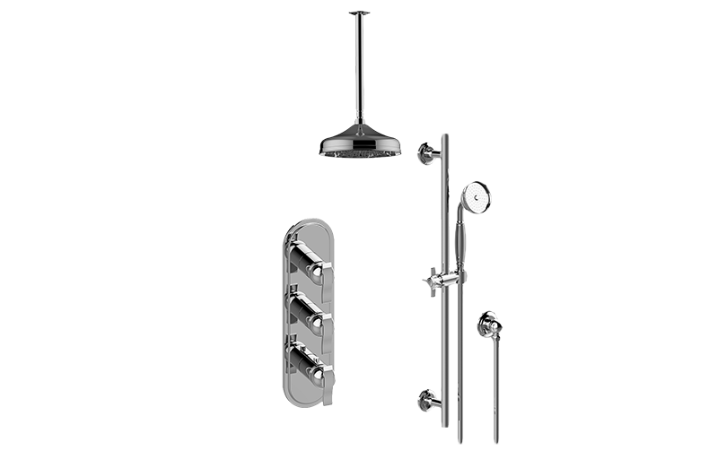 Bali M-Series Thermostatic Shower System - Shower with Handshower