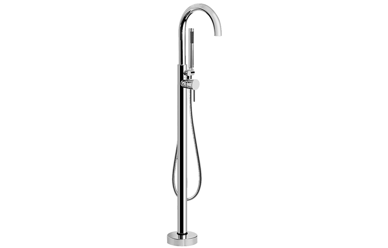 Floor-mounted bathtub mixer