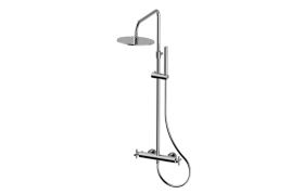 M.E. Wall-mounted thermostatic shower column with handshower and showerhead