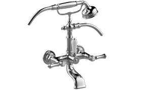 Wall-mounted bath & shower mixer with hand shower set