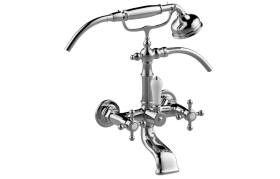 Wall-mounted bath & shower mixer with hand shower set