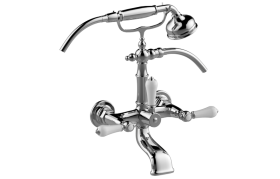 Wall-mounted bath & shower mixer with hand shower set