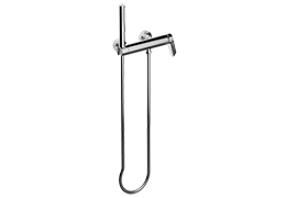 Wall-mounted shower mixer with handshower set