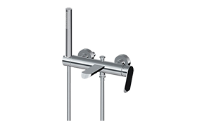 Wall-mounted bath & shower mixer with hand shower set