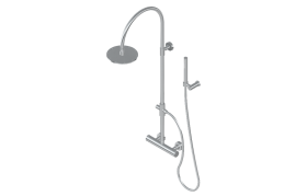 Wall mounted round thermostatic shower column