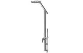 Wall-mounted shower system with handshower and showerhead