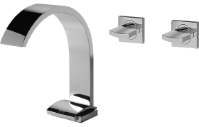 Bidet mixer with wall mounted valves-exernal parts