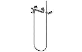 Wall-mounted bath & shower mixer with hand shower set