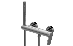 Wall-mounted shower mixer with handshower set